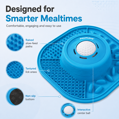 PawLove™ 3-in-1 Interactive Slow Feeder Bowl