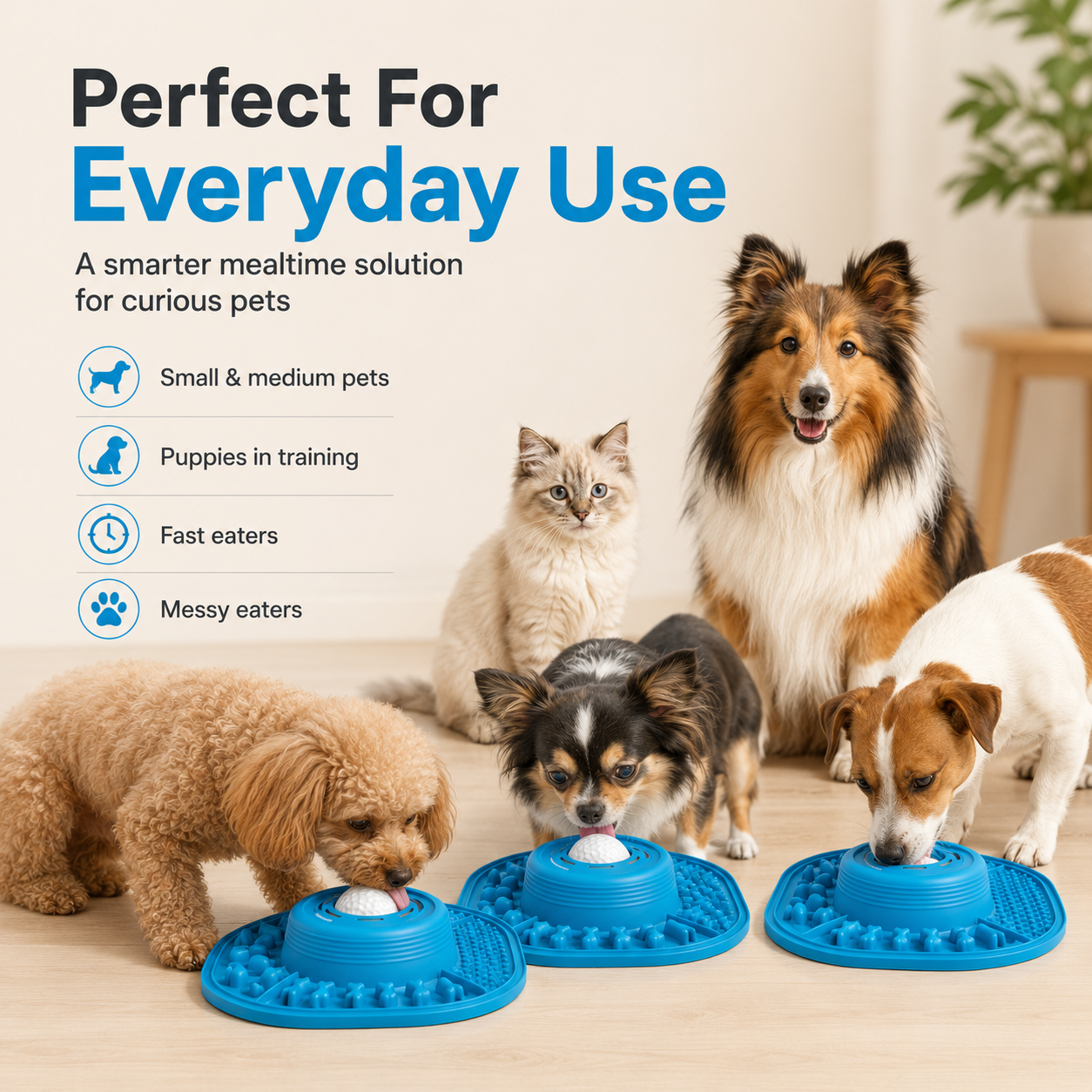 PawLove™ 3-in-1 Interactive Slow Feeder Bowl
